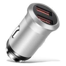 Dual USB Car Charger For Mobile Phone Tablets Portable Mini 2.4A Fast Charger Adapter For Samsung Xiaomi Huawei GPS Car-Charger