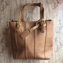 Light brown leather handbag for women