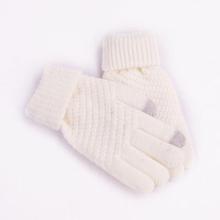 Winter Gloves Women Men Wool Knitted Mittens Touch Screen Gloves Warm Ladies Full Finger Stripe Gloves gants femme