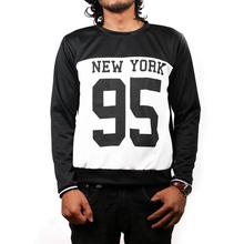 Black/White Printed Sweatshirt For Men