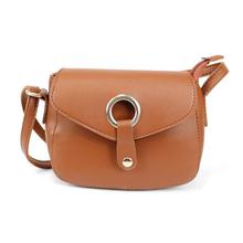 Brown Flap Lock Cross Body Bag For Women