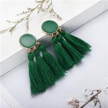 Bohemia Statement Tassel Earrings Gold Color Round Drop