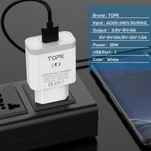 TOPK B126Q 18W Quick Charge 3.0 Fast Mobile Phone Charger EU