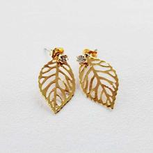 Golden Leaf Jacket Earring