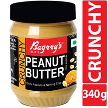 Bagrry's Crunchy Peanut Butter, 340 GM, Sugar Free