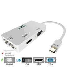 VicTsing 3-in-1 Mini Displayport Thunderbolt to HDMI/DVI/VGA Adapter, 4K Mini Displayport 1.2 Converter, Compatible Male to Female Adapter for Macbook, PC, Projector, Surface Pro- White