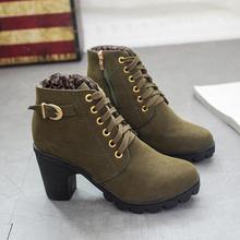 Boots Women Shoes Women Fashion High Heel Lace Up Ankle