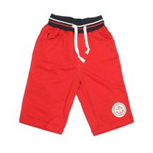 Red Palm Patch Printed Cotton Half Pant for Boys - (131246518761)