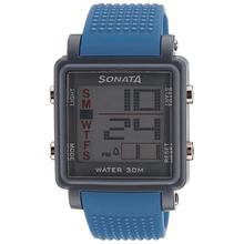 Sonata Super Fibre Digital Grey Dial Men's Watch - 77043PP04