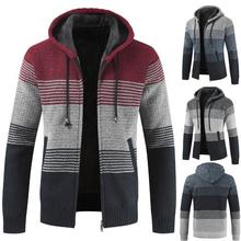 Autumn and winter hooded sweater cardigan men's Korean