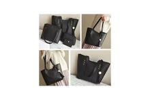 Women’s Fashion Pu Leather 4 PcsSet Shoulder Tote Handbag