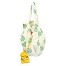 White/Green Abstract Printed Shopping Bag For Women