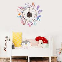 3D CreativeColourful Dreamcatcher Design Electron Clock Diy Wall Clocks Wall Sticker