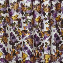 Multi Purple Floral Long Crush Patch Curtains