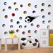 National Flag Football Soccer Removable Wall Decal Sticker