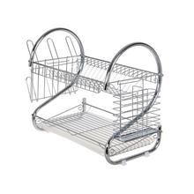 Chrome Kitchen Dish Cup Drying Rack Drainer Dryer Tray Cutlery Holder Organizer