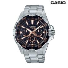 Casio Silver Round Dial Analog Watch For Men (MTD-1069D-1A3VDF)