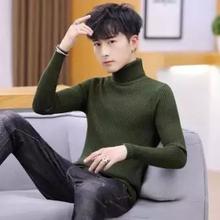 Winter Turtle Lining High Neck Pullover For Men-Green