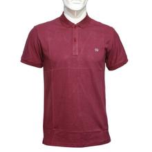 Maroon Solid Half Sleeve Collar Neck Polo T-Shirt For Men