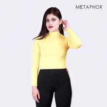 METAPHOR Yellow Solid Top (Plus Size) For Women - MT46Q