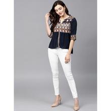 Women Navy Blue Printed Top