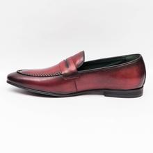 Kapadaa: Gallant Gears Wine Red Slip on Formal Leather Shoes For Men – (139-A50)