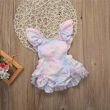 2019 Cute Floral Newborn Infant Baby Girl Rompers Ruffles Bowknot Sleeveless Romper Babe Girl Jumpsuit Outfits Sunsuit Clothes