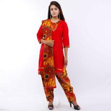 Orange pure Cotton Kurti & printed patiala set