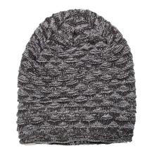 Korean Design Wool Knit Beanie Hat With Fur Inside - Grey