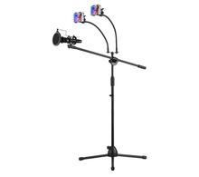 3 In 1 Metal Microphone Floor Stand Tripod Adjustable Height