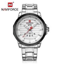 NaviForce NF9115 Stainless Steel Quartz Watch For Men- Steel/Black