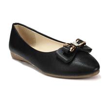 Black Bowed Closed Shoes For Women