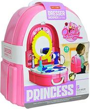 Sajani Dresser Backpack Play Set, Pretend Play Dress Up Suitcase Makeup Toys Kit -Set of 19 Pieces (Pink)
