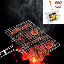 New Barbecue BBQ Grill Plate Mesh Net Mesh Wire Handle