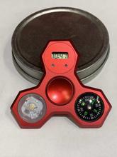 Colorful LED Light Stress Relief Gyro with Compass Fidget Spinner- Red