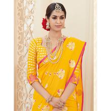 Stylee Lifestyle Yellow Banarasi Silk Jacquard Saree