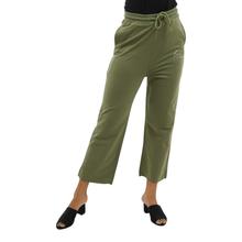 Green Cotton Back Pocket Design Trouser For Women