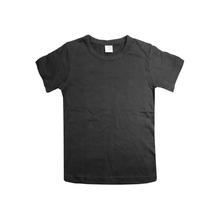 Black Plain Half Sleeves Tshirt For Boys