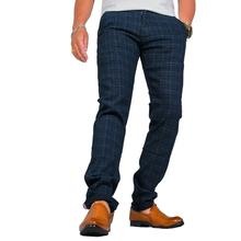 Virjeans Stretchable Cotton Check Chinos Pant for Men (VJC 713) Blue