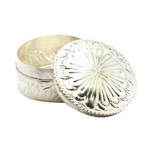 Pure Silver Open Flower Carved Asarfi Box - SAF27209 - 17.578g