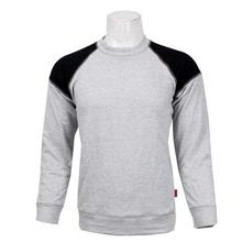 Light Grey/Black Cotton Fleece Sweatshirt For Men