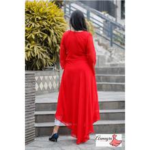 Red Ciffon Long Gown For Women