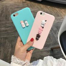 3D Coffee Milk Cute candy silicone TPU phone Case for iphone 5 6 6s