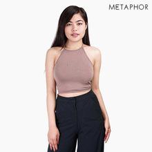 METAPHOR Nude Back Lace Up Crop Top For Women - MTS09N