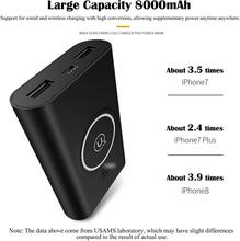 USAMS Dual USB Ports 8000mah QI Wireless Charger Pad And Power Bank