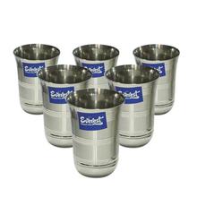 Everest Stainless Steel Flower Deepline Glass - 350ml - Set Of 4