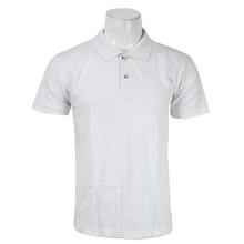 White Solid Polo Neck 100% Cotton T-Shirt For Men