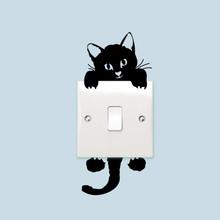 Cute Cat  Animal Save Electricity Light Swich Removable Waterproof Wall Sticker