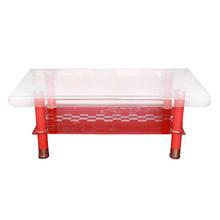 Fancy Glass Top Tea/Coffee Table - Red/Transparent