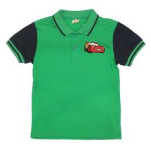 Green/Navy Car Embroidered Polo Shirt For Boys